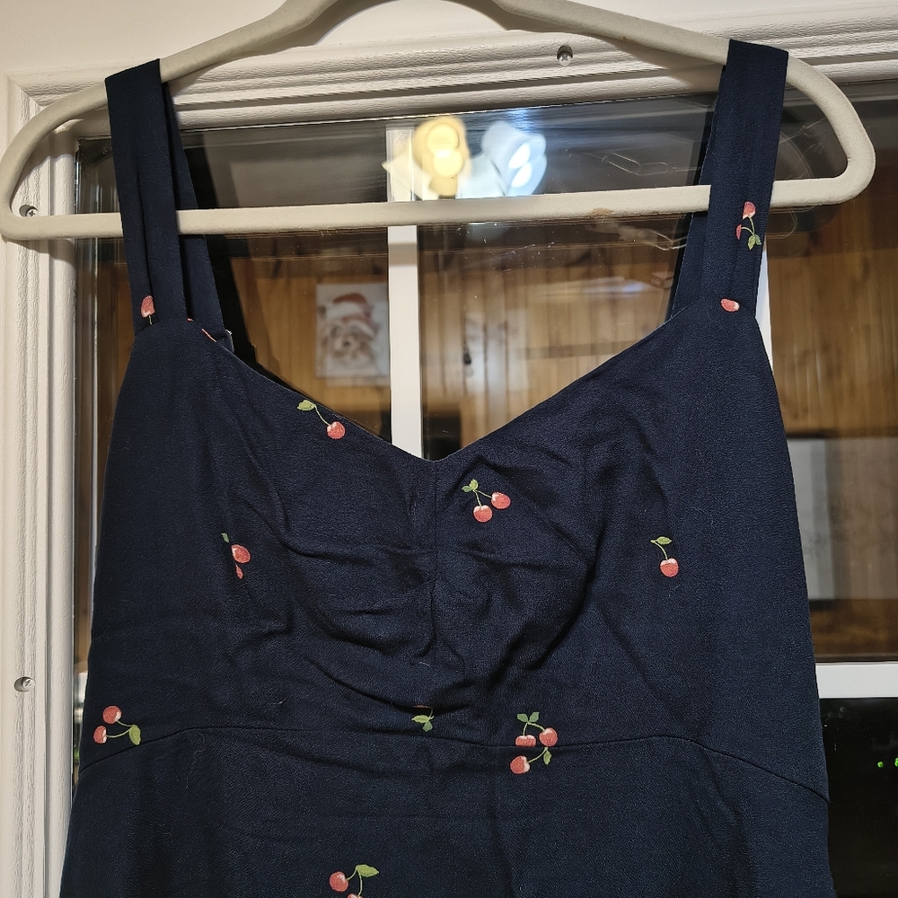 Cherry Print Navy Dress By Old Navy - Picture 3 of 10